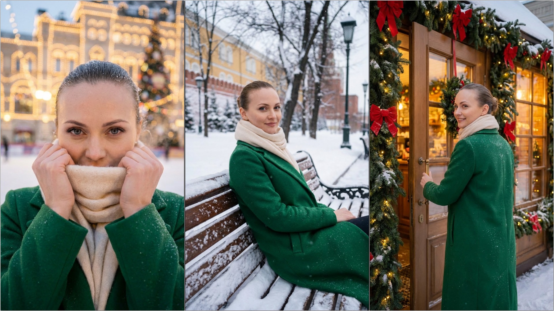 Новогодняя фотосессия с помощью ИИ. Готовый сценарий по одной фотографии + подборка промптов. 