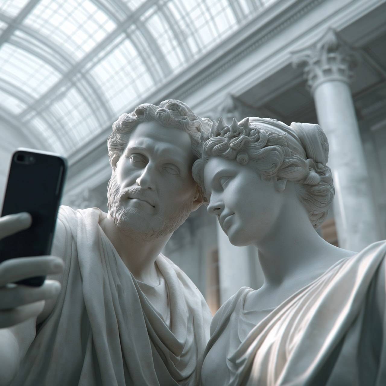 Статуи делают селфи