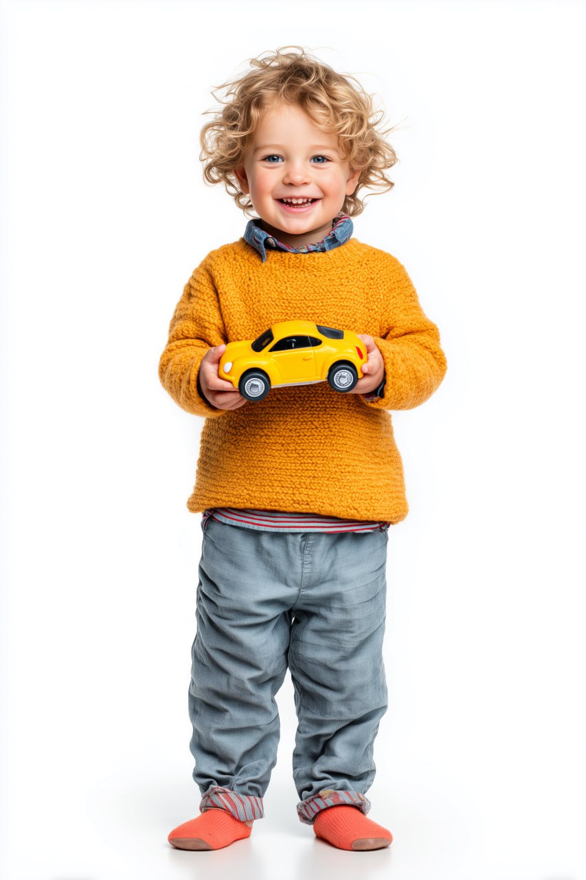 Ребёнок держит в руках игрушку