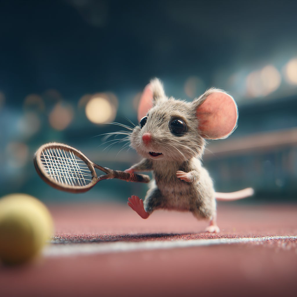 Мышь играет в теннис