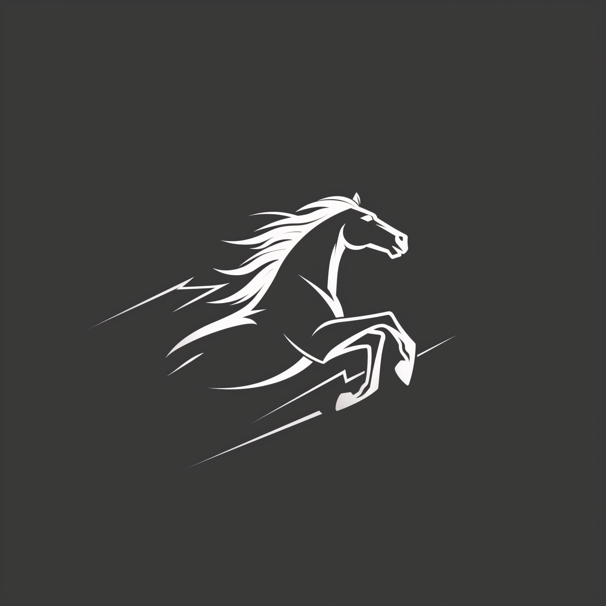 Динамичный силуэт дикой лошади, символизирующей силу, свободу и скорость.