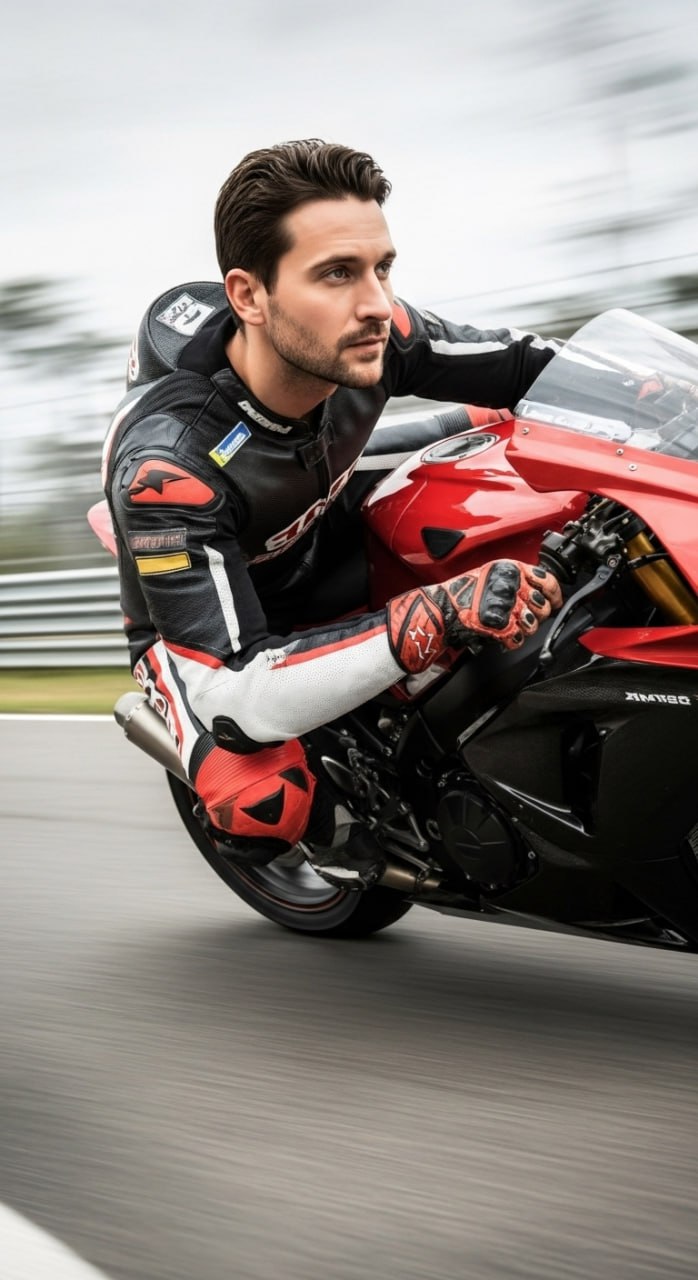 На мотоцикле в движении