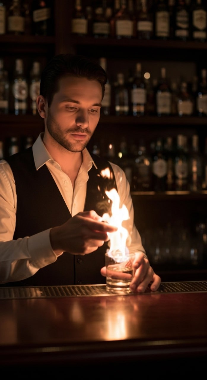 Бармен с огнем