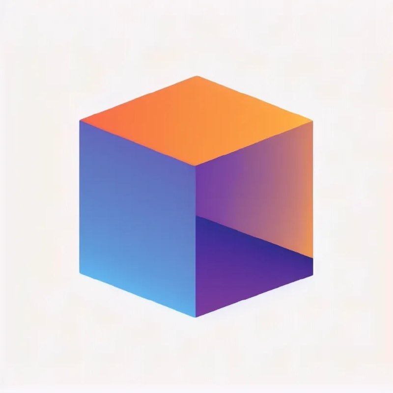 Минималистичный разноцветный куб