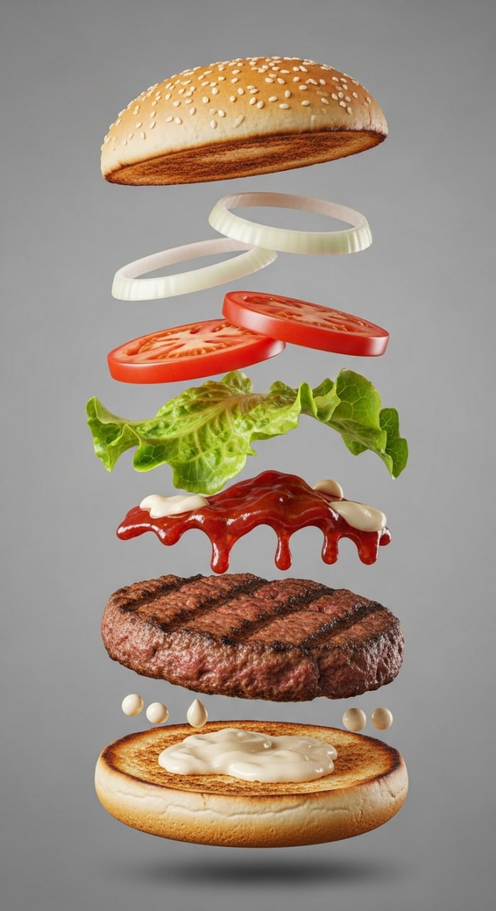 Бургер в разрезе