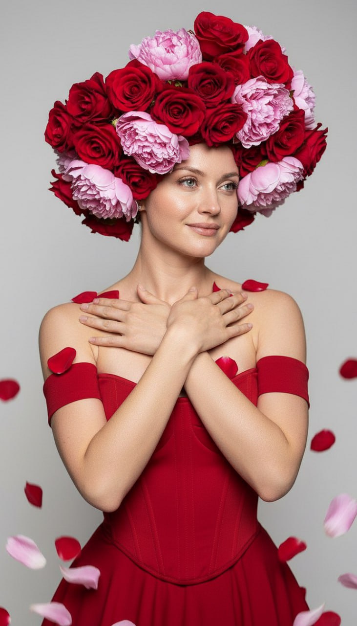 Розы и пионы