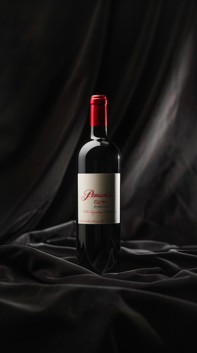 Бутылка вина на темном фоне