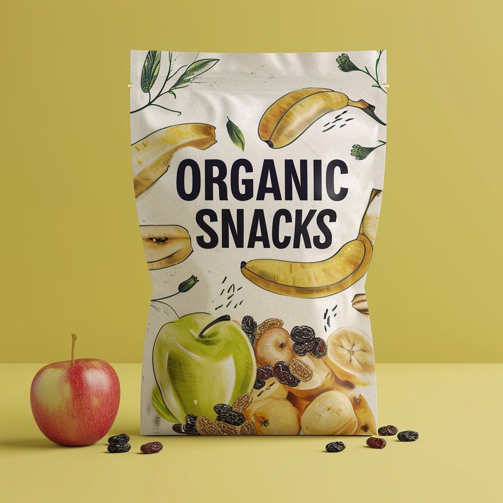 Упаковка со снеками (закусками) + текст