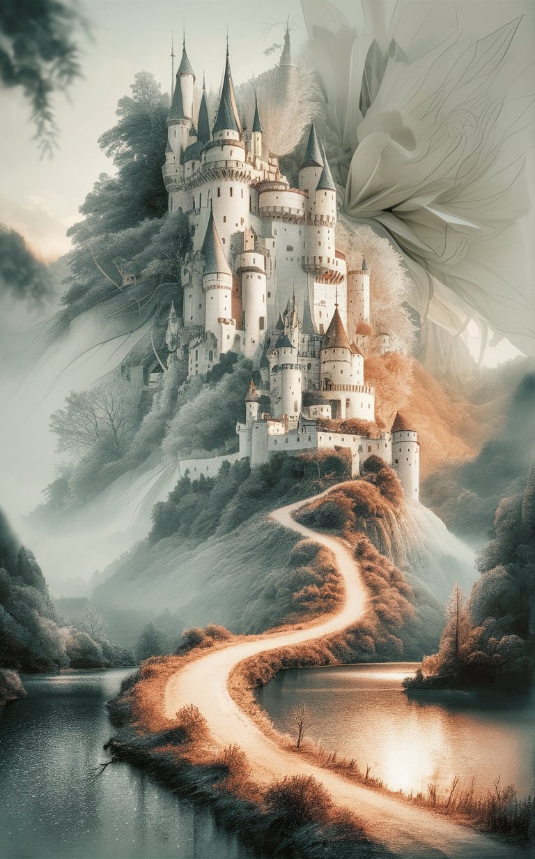 Фантастический пейзаж с замком