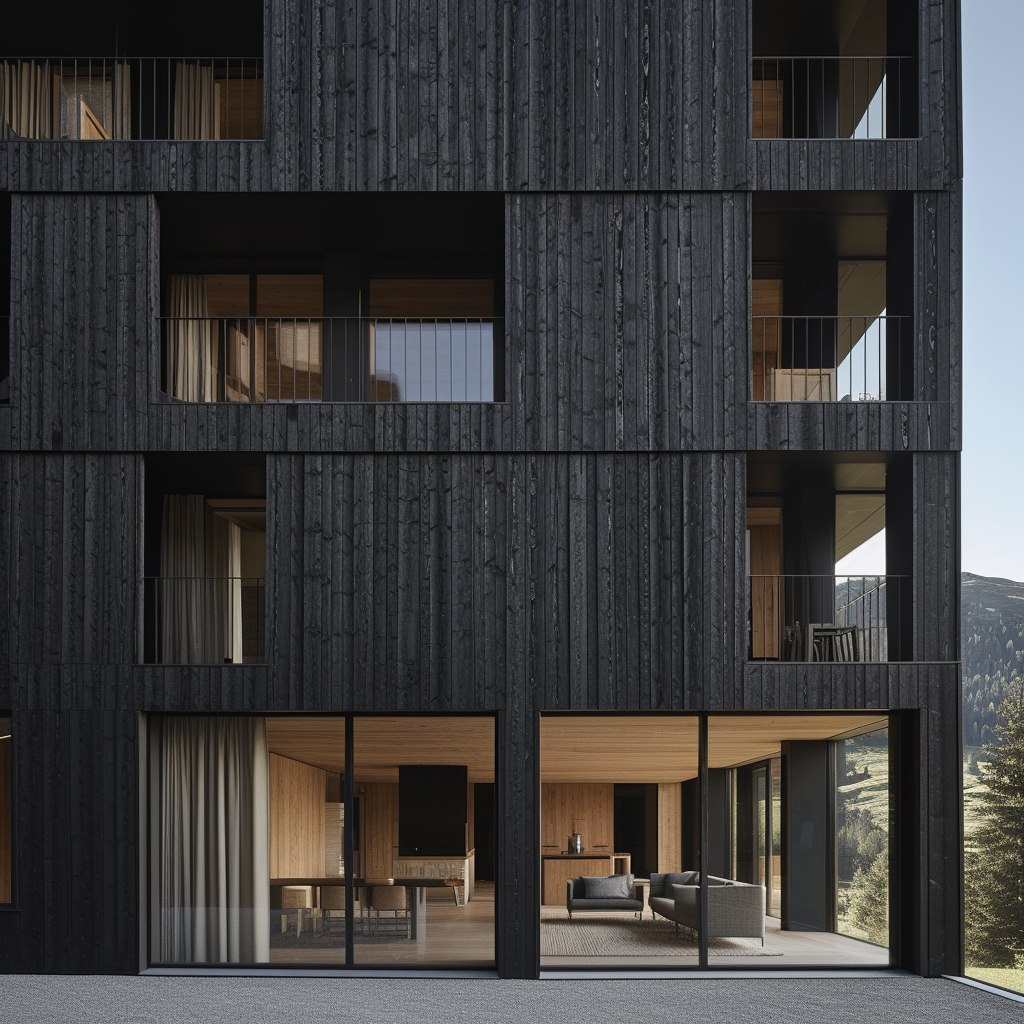 Дом из черного дерева