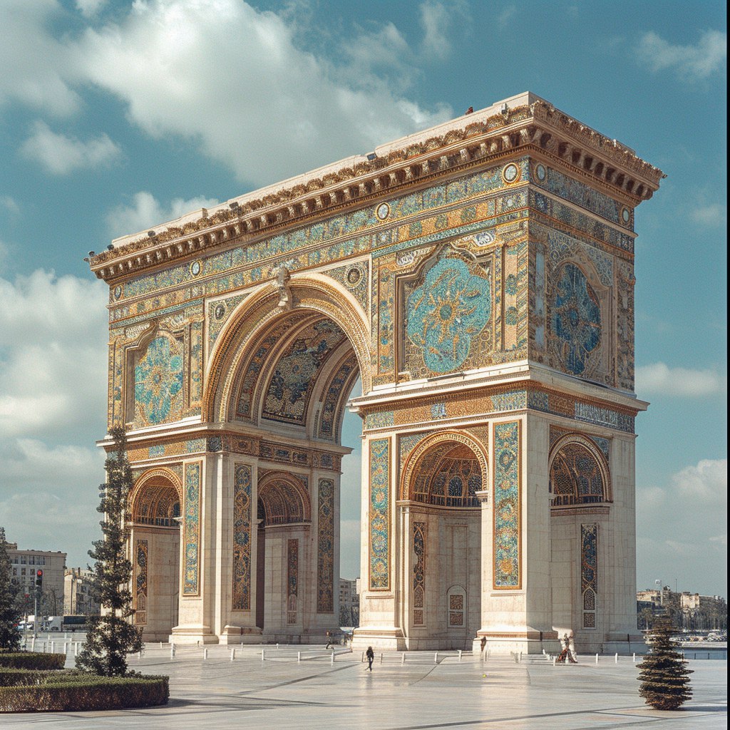 Триумфальная арка с сочетанием разных стилей