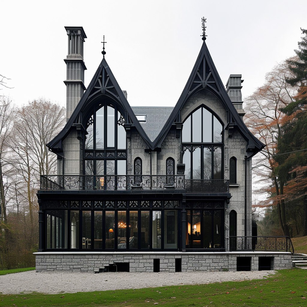 Дом в минималистичном готическом стиле
