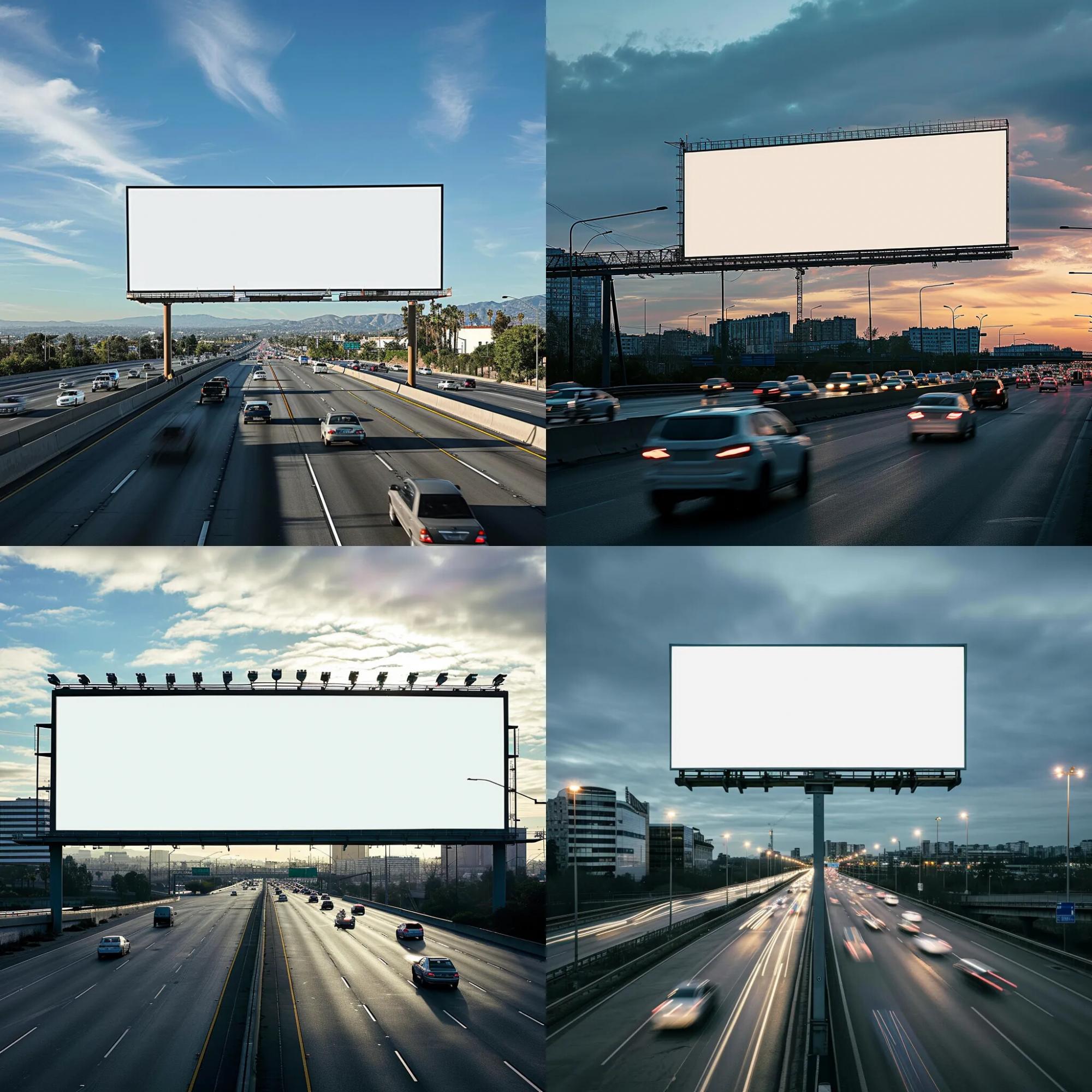 Макет рекламного щита на скоростной трассе