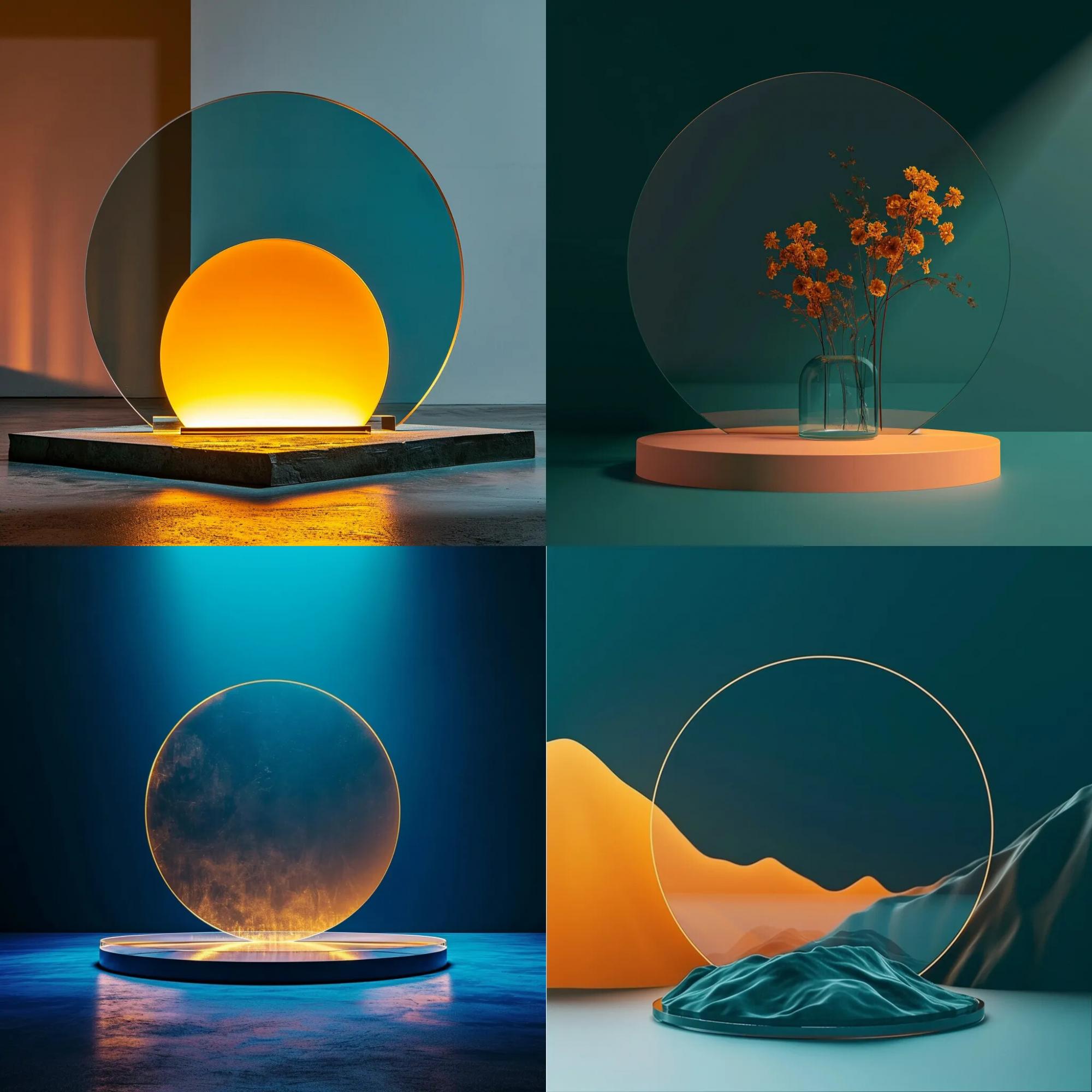 Круговой макет сцены - вдохновленный Ван Гогом