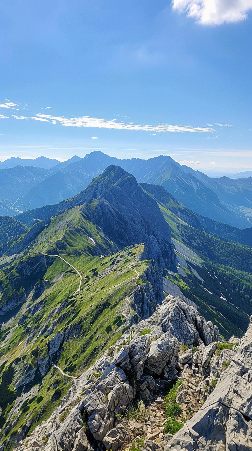 Реалистичная фотография с высоты горы