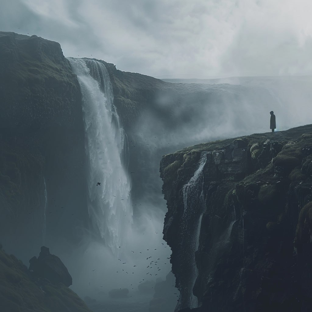 Пейзаж в стиле шведского фотографа, чьё искусство пронизано меланхолией и минимализмом.