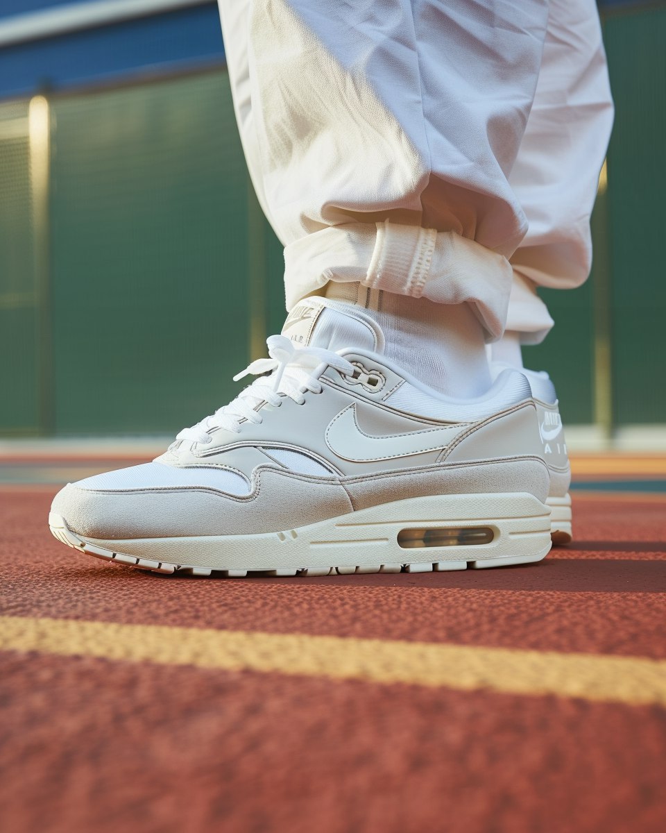 Полностью белые кросовки Air Max 1