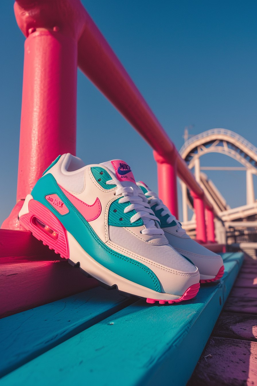 Кросовки Air Max 90s в стиле Synthwave 80-х годов