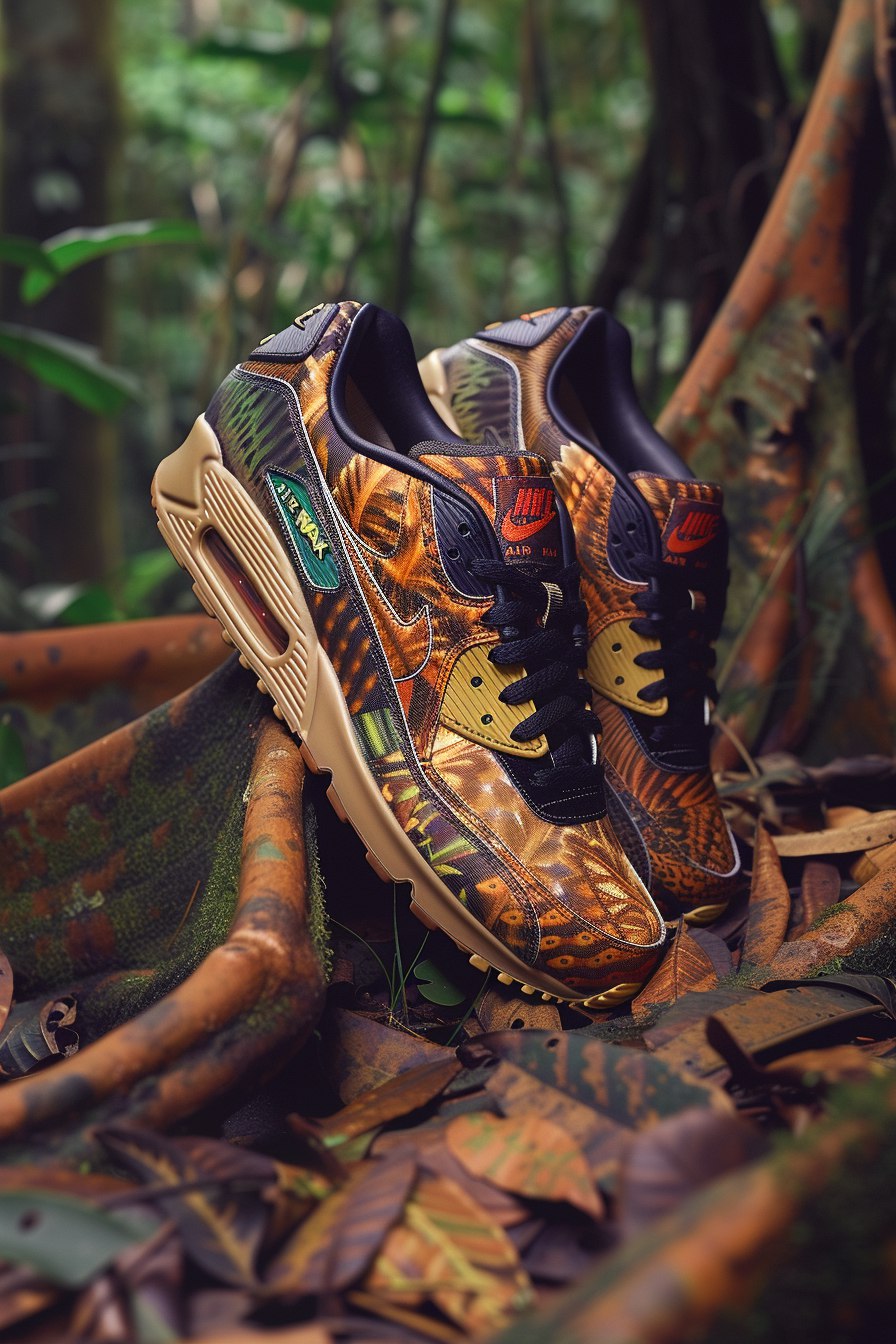 Креативная съемка пары кроссовок , место съемки - Амазонка