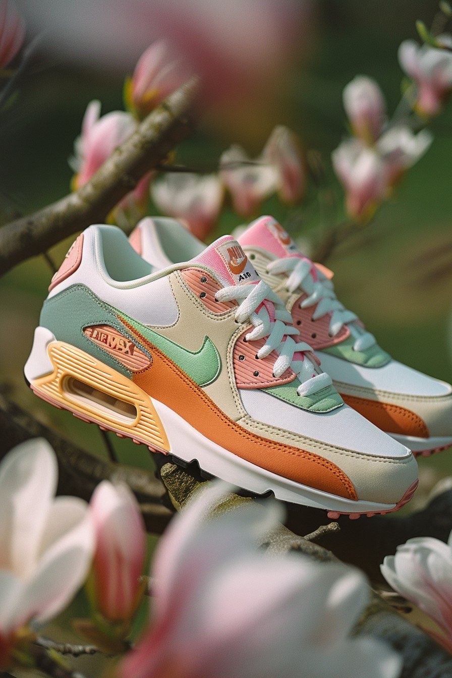 Пара кросовок, вдохновленные весной, место съемки - сад