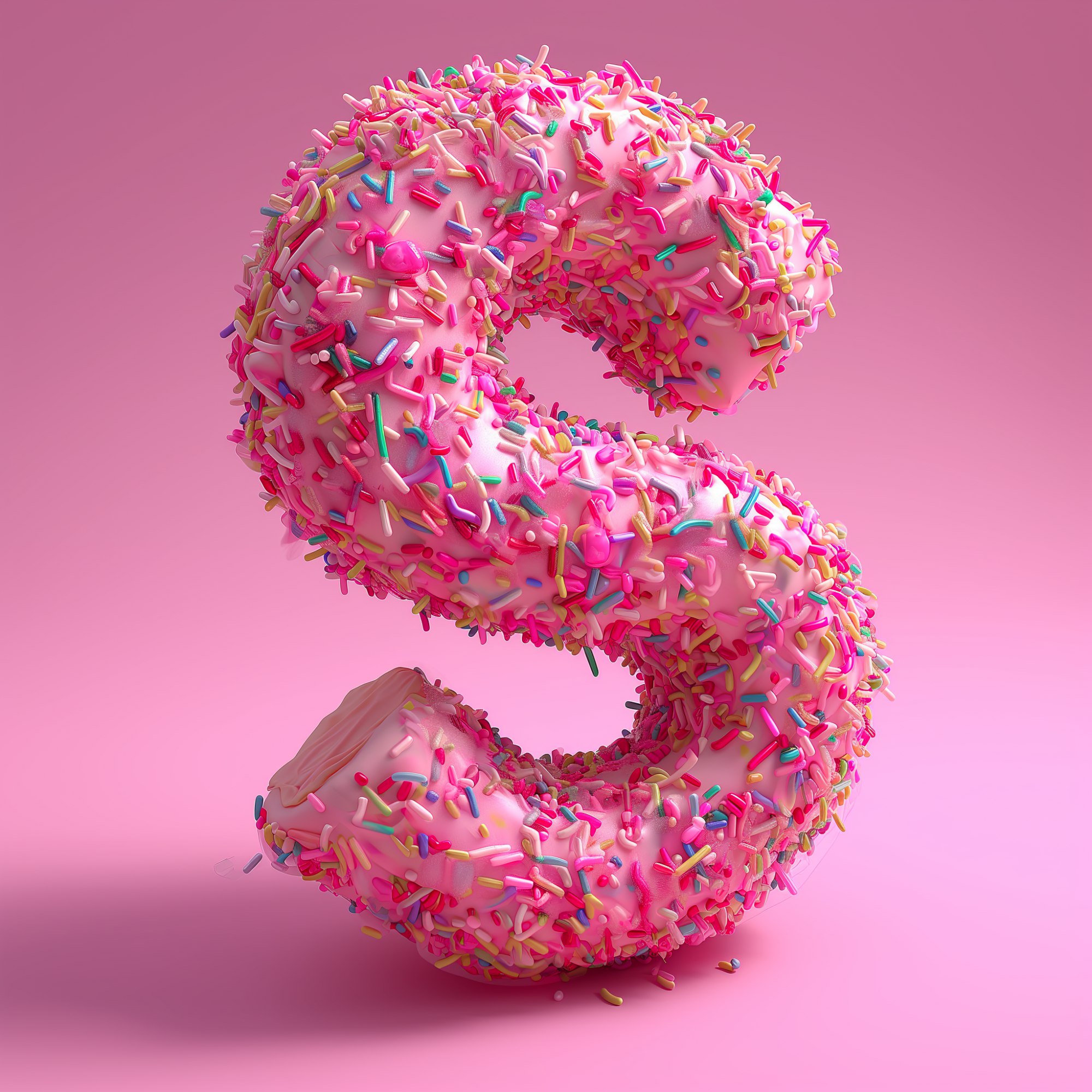 Розовая буква с яркой глазурью