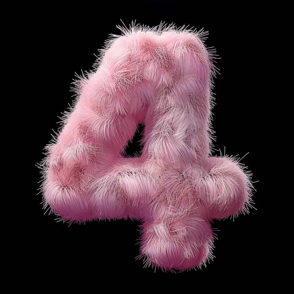 Цифра из искусственного розового меха