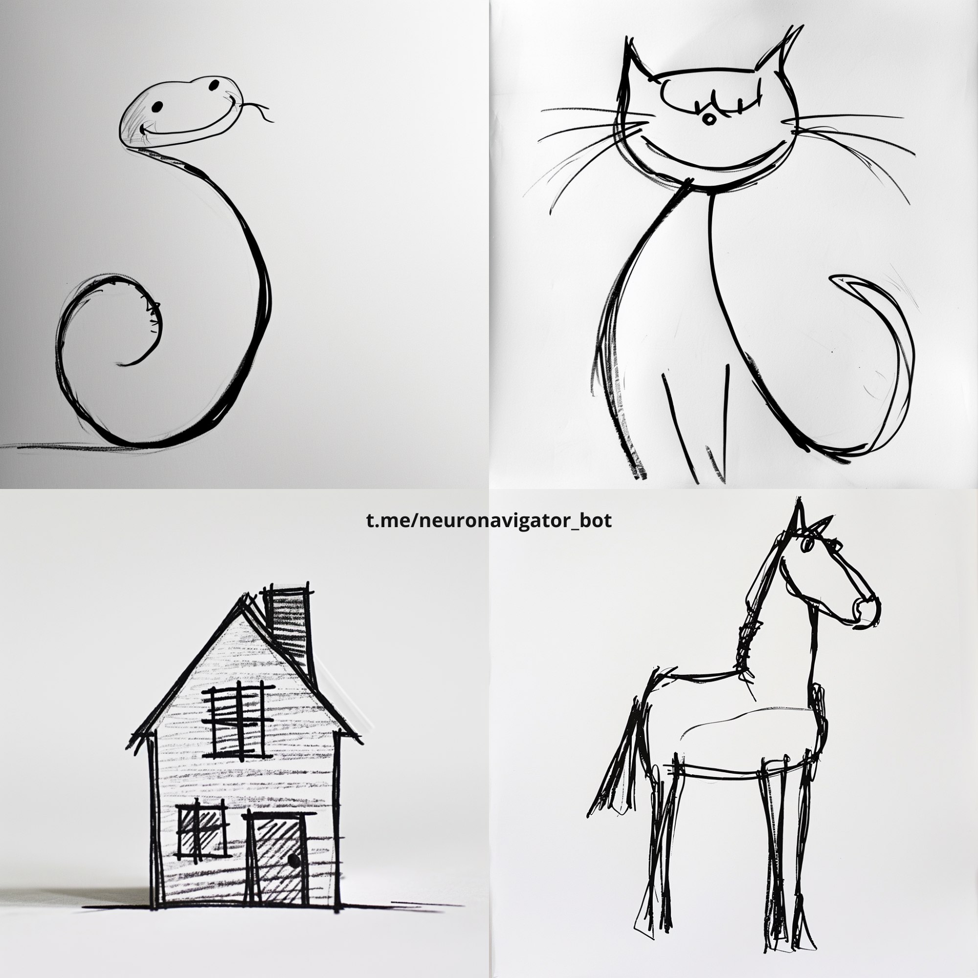 Простой рисунок от руки

Вариации: snake, cat, house, horse
