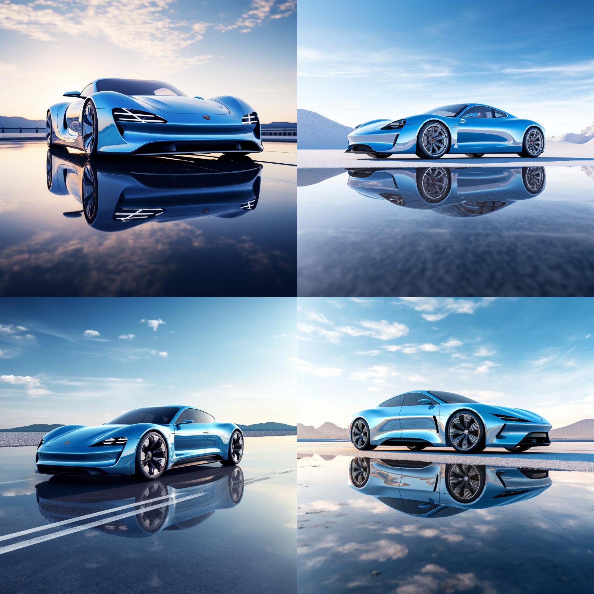 Авто с отражением на мокром асфальте