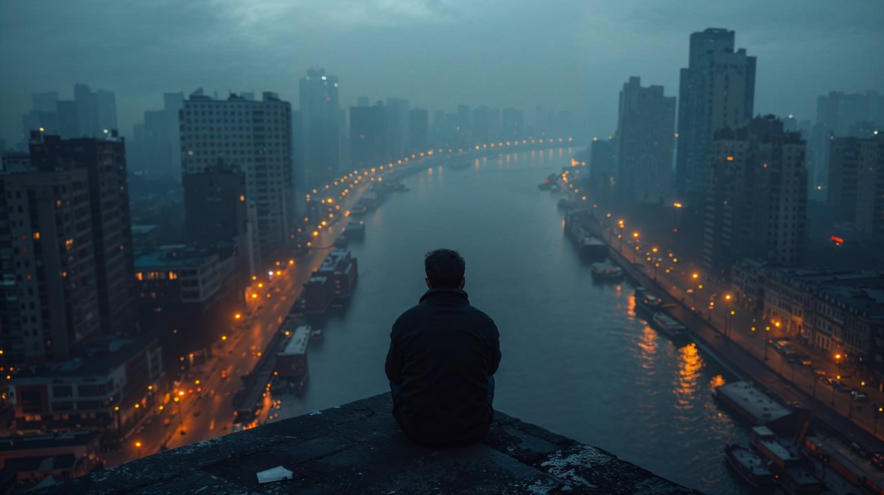 Вид на город с высоты здания