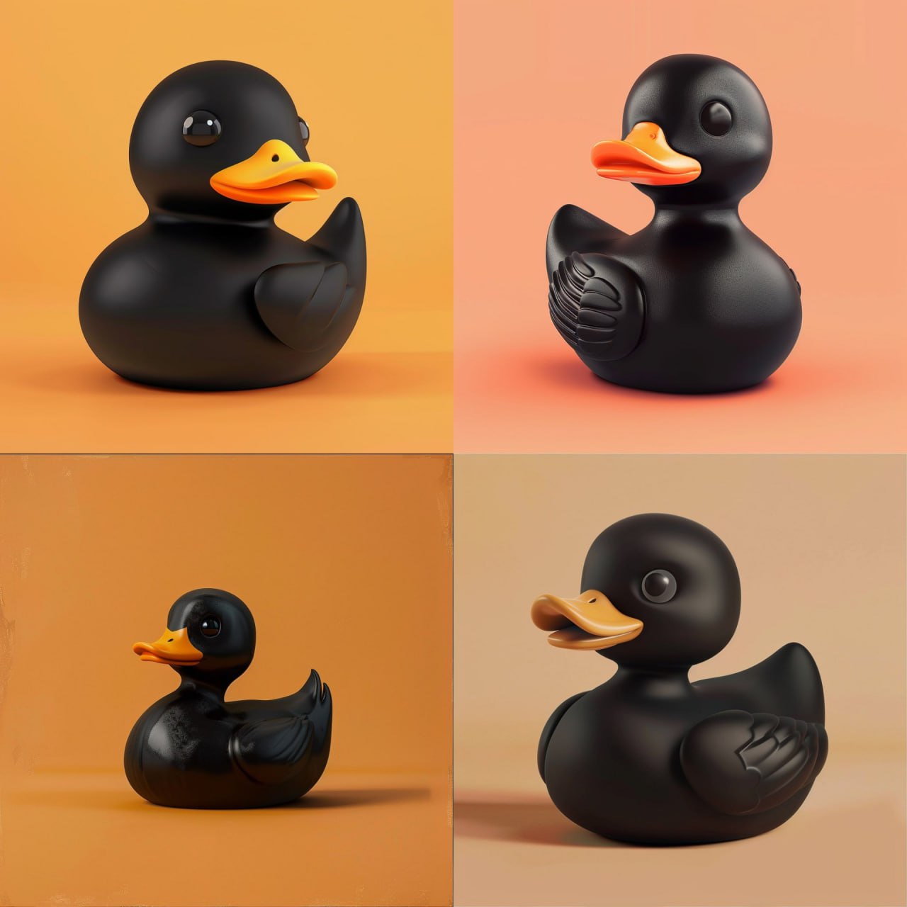 Милая черная резиновая уточка