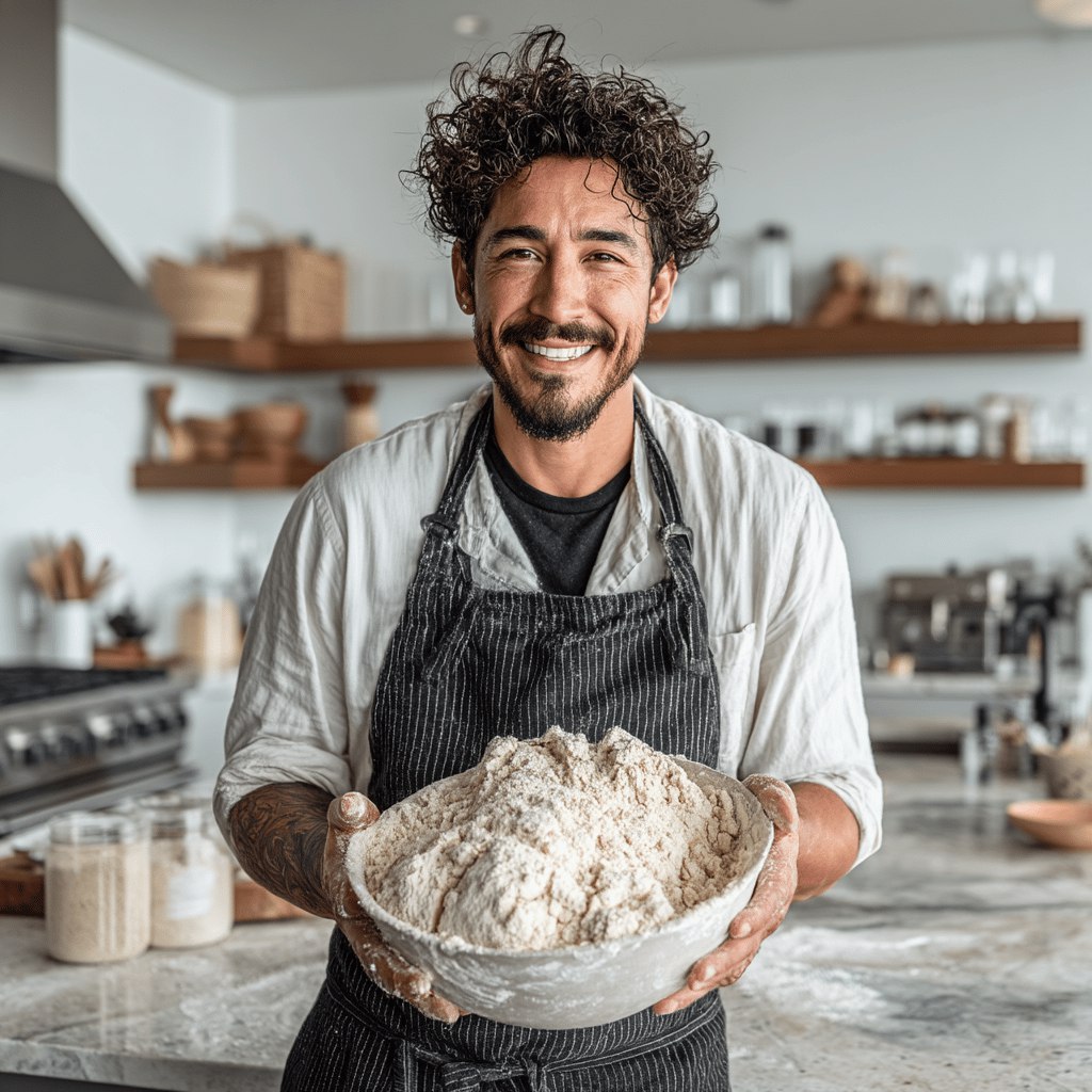 Повар с тестом