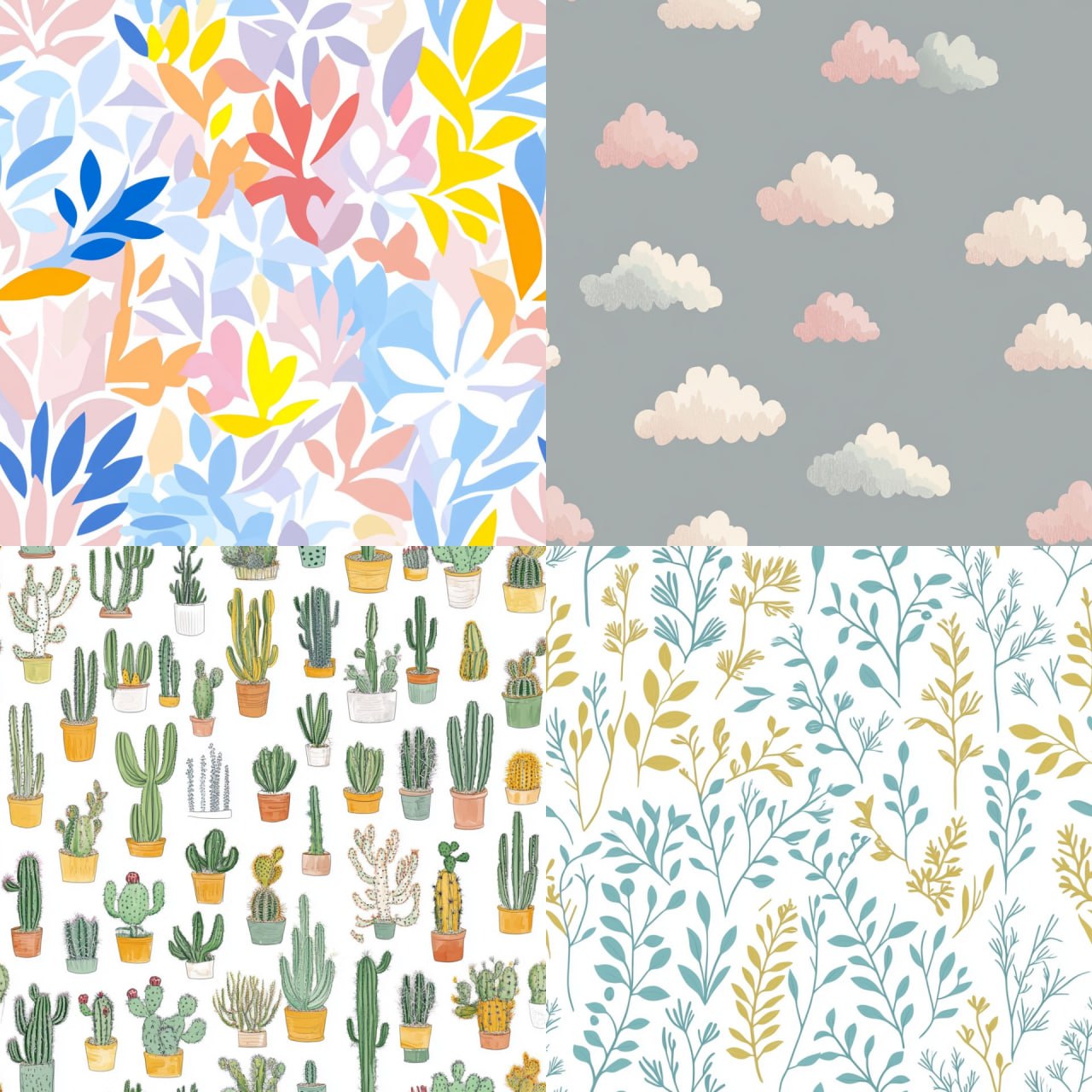 Минималистичный паттерн

Вариации: flowers, clouds, cacti, leaves