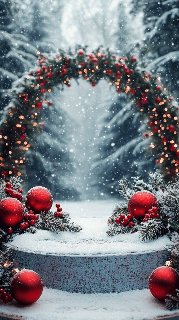 Новогодняя сцена для товара