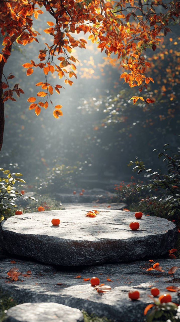 Сцена из камня в лесу