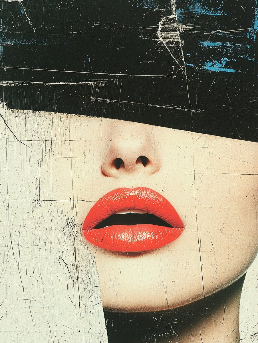 Графический стиль гранж с женским лицом