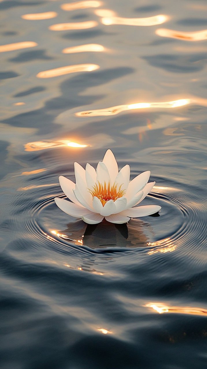 Цветок лотоса на воде