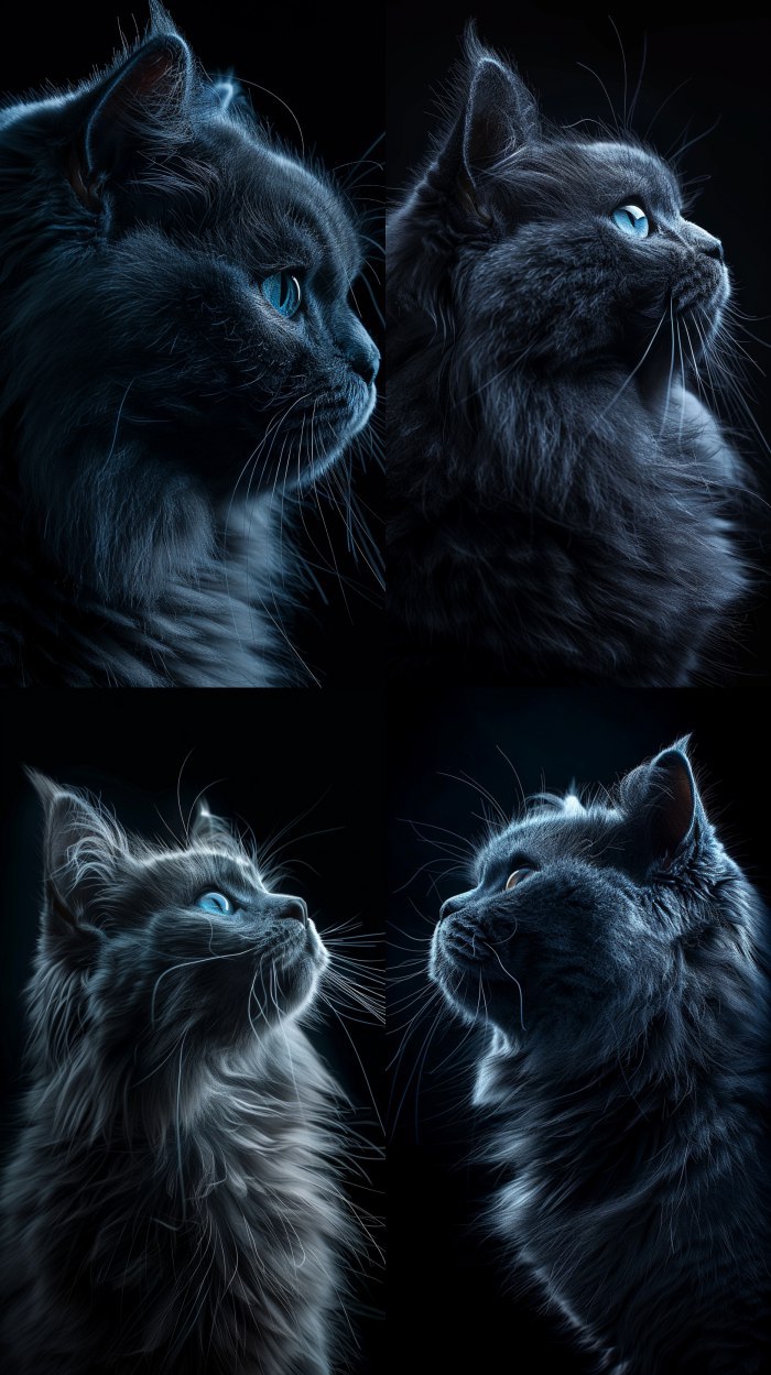 Гиперреалистичный портрет британского длинношерстного кота голубого окраса 