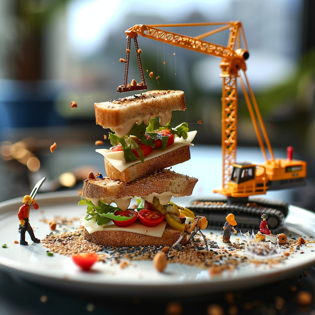 Рекламная концепция: "строительство" сэндвича