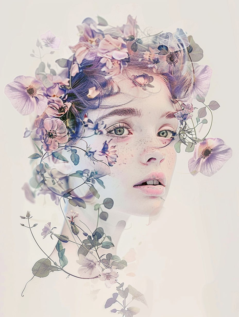 Портрет женщины с цветами