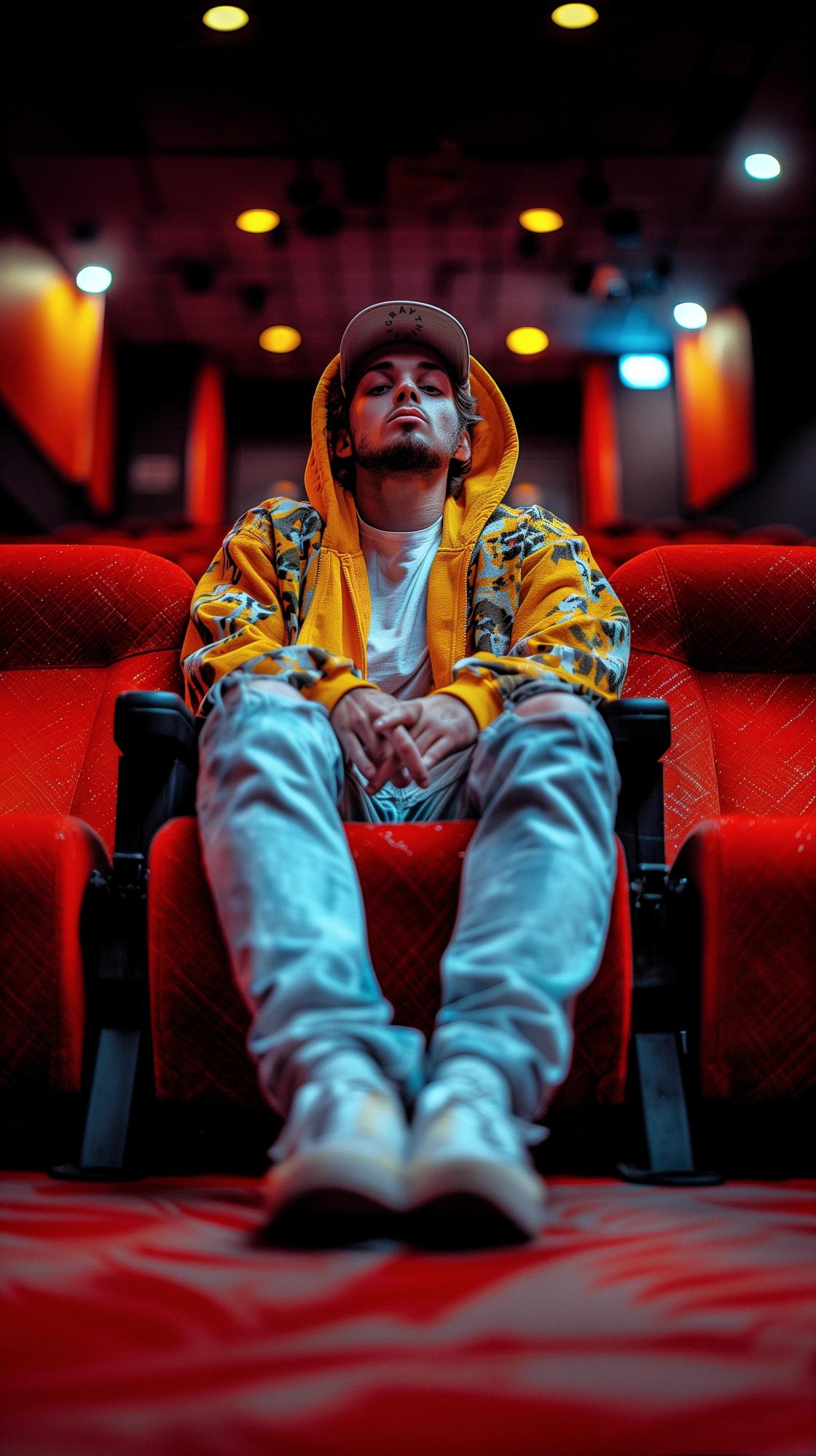 Фотография мужчины в кинотеатре