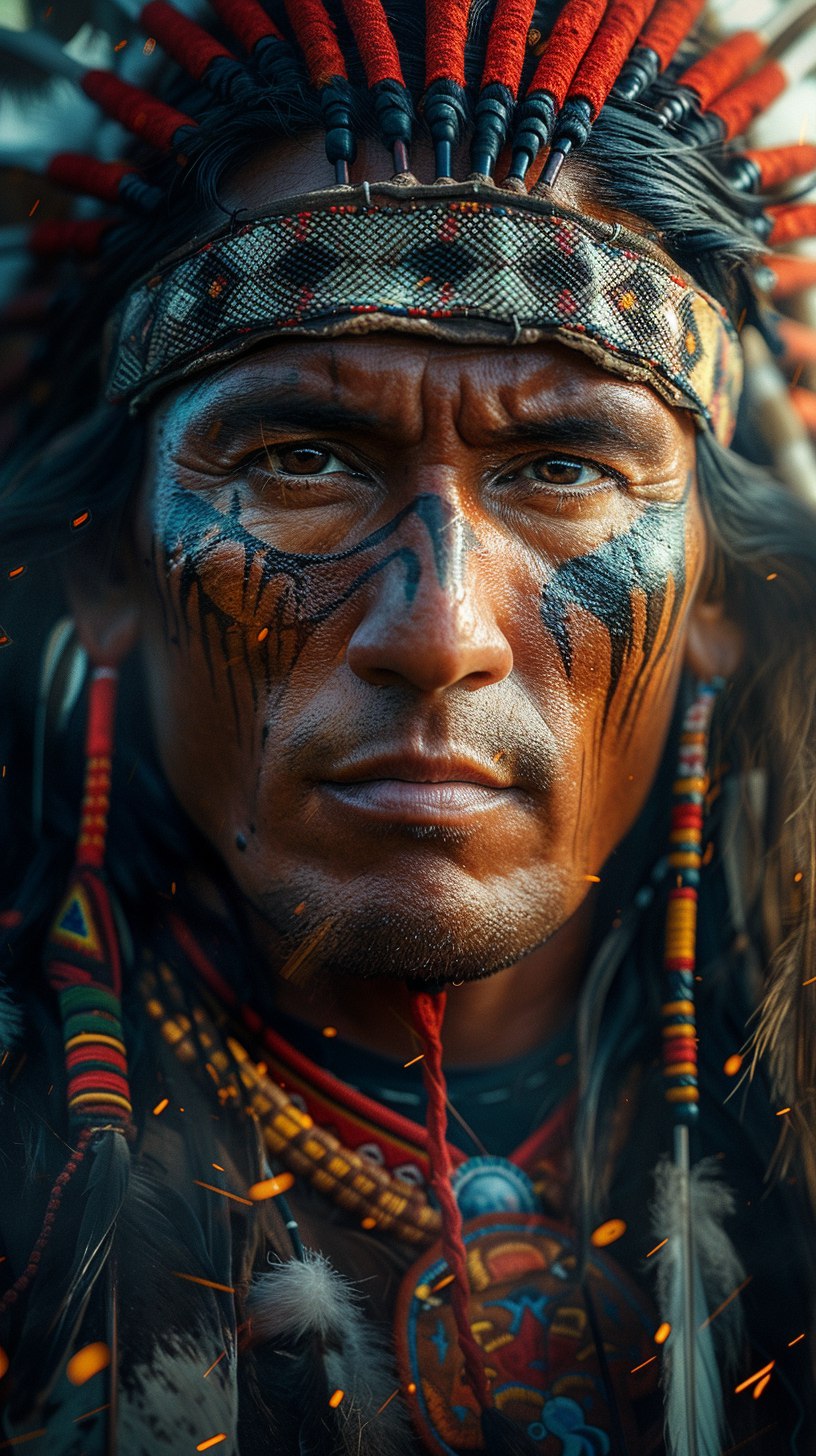 Портрет индейца: детальный снимок на IMAX