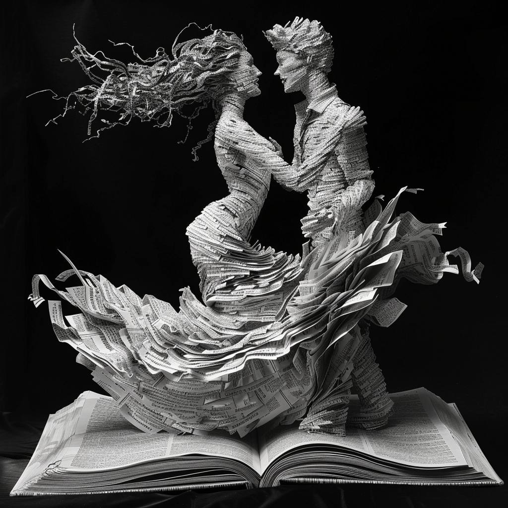 Скульптура из книжных страниц