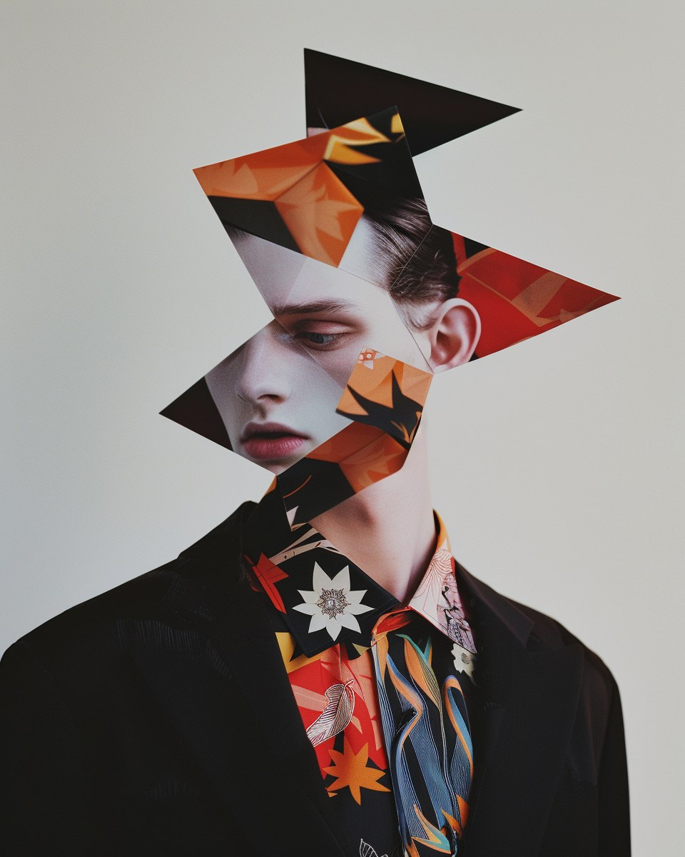 Мужчина в стиле оригами: абстрактный образ