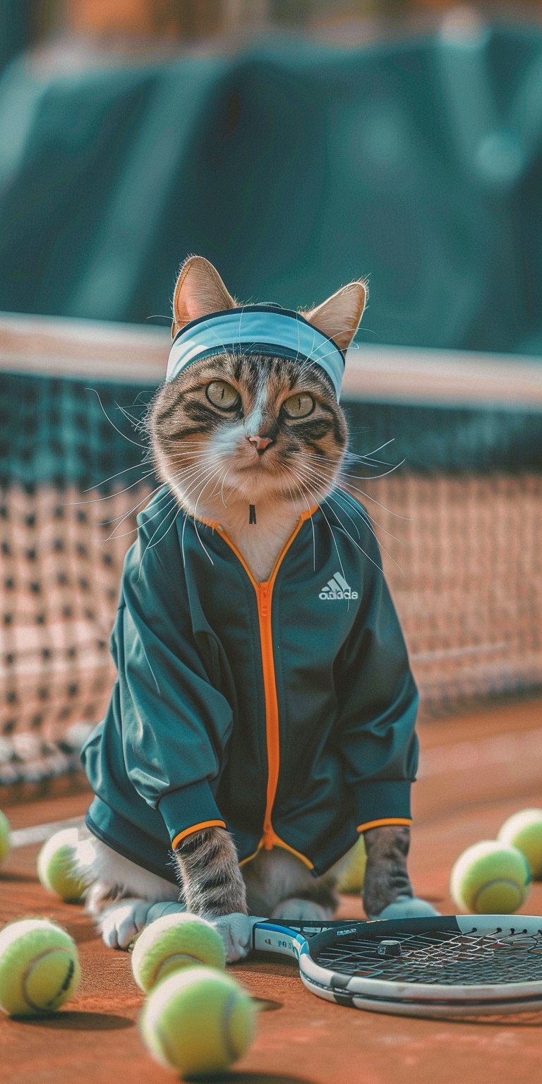 Кот-теннисист