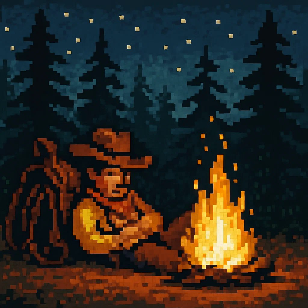 Пиксельная иллюстрация в стиле Atari