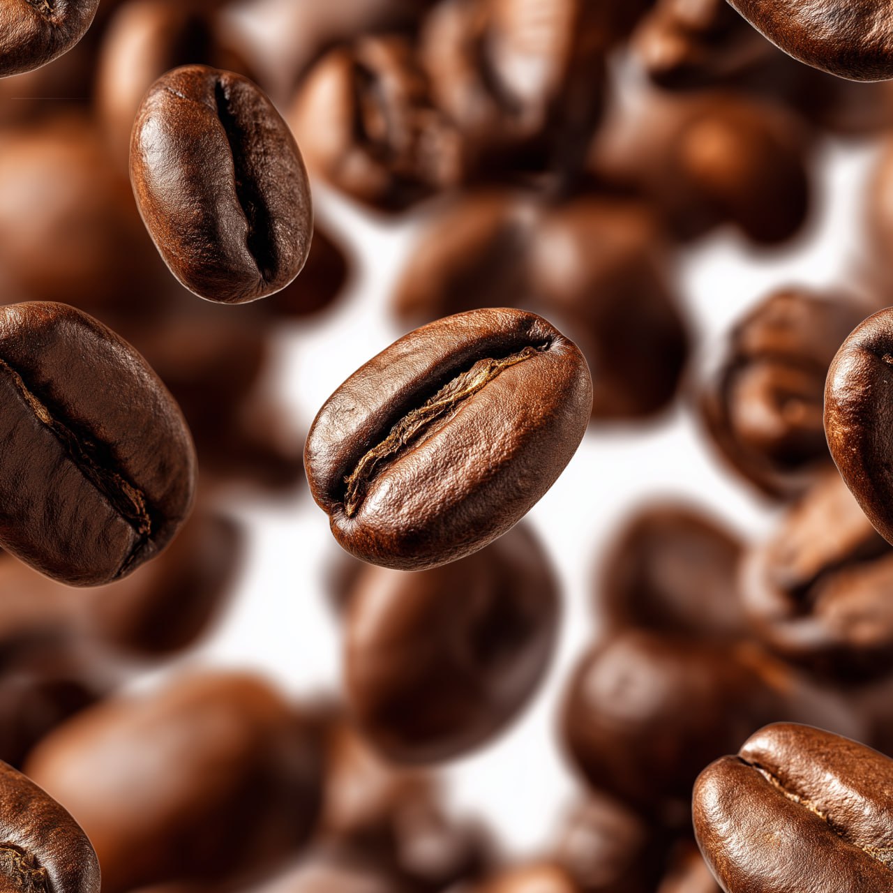 Падающие кофейные зерна