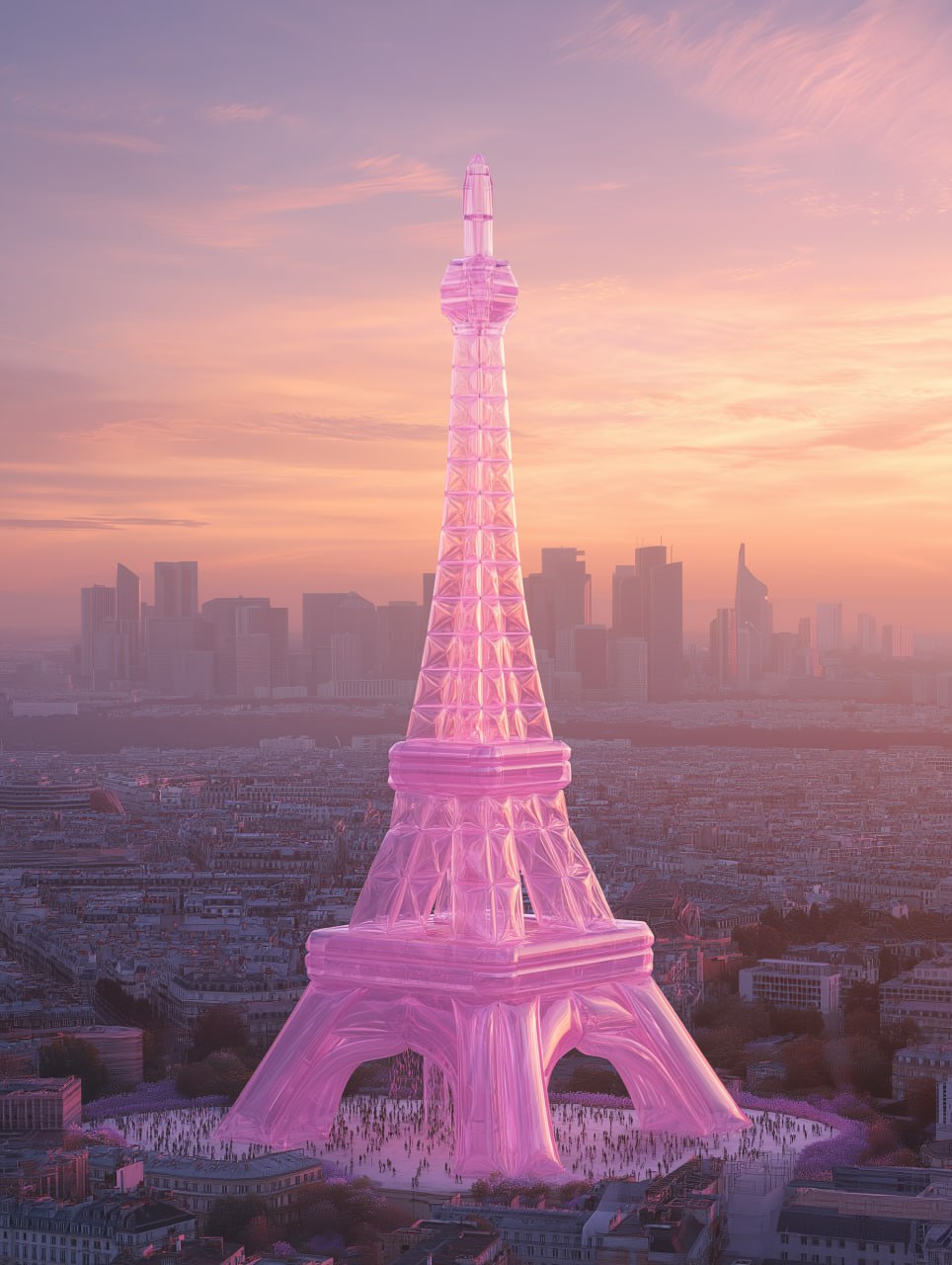 Розовая 'Эйфелева башня' (можно заменить на любой другой объект)