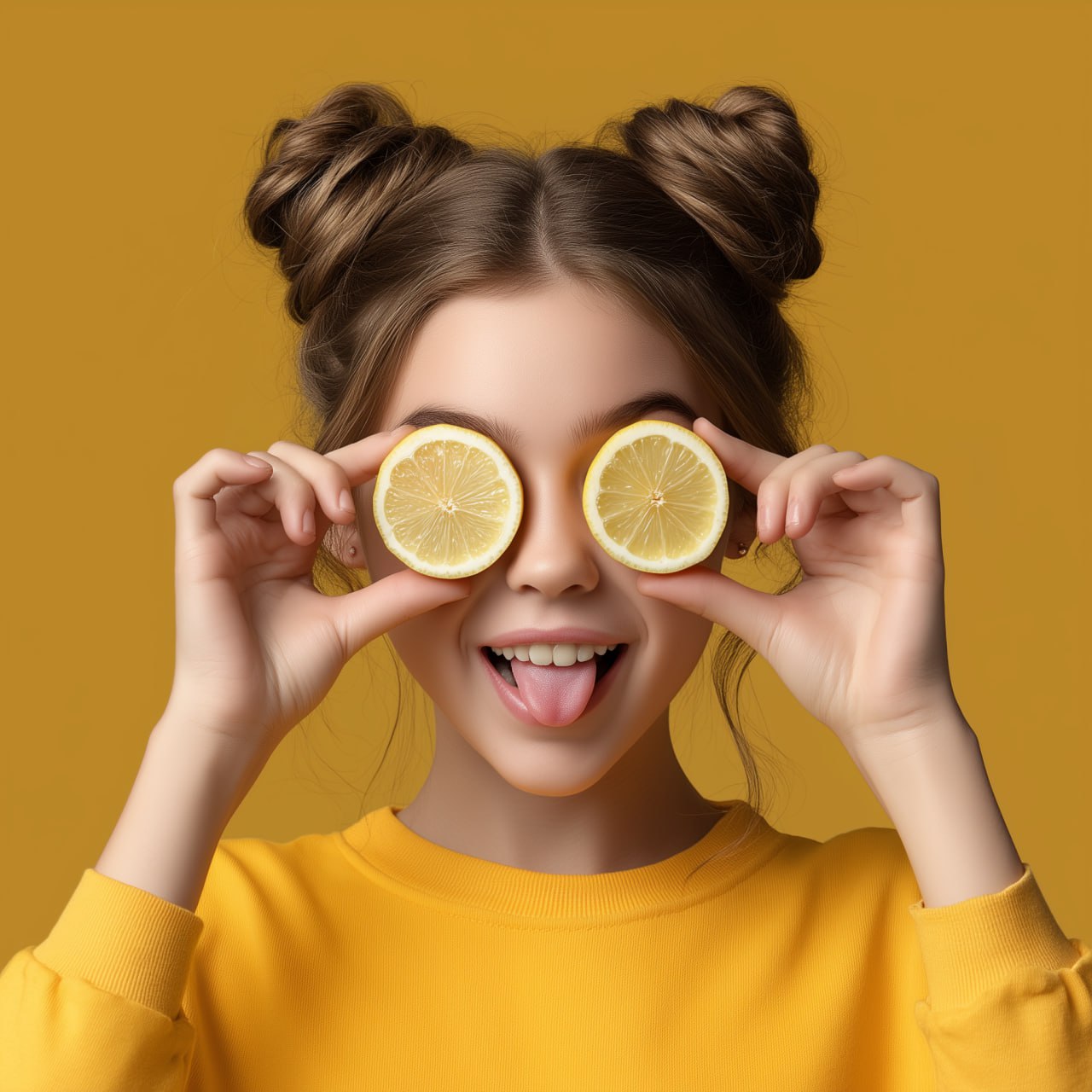 Девушка и дольки лимона