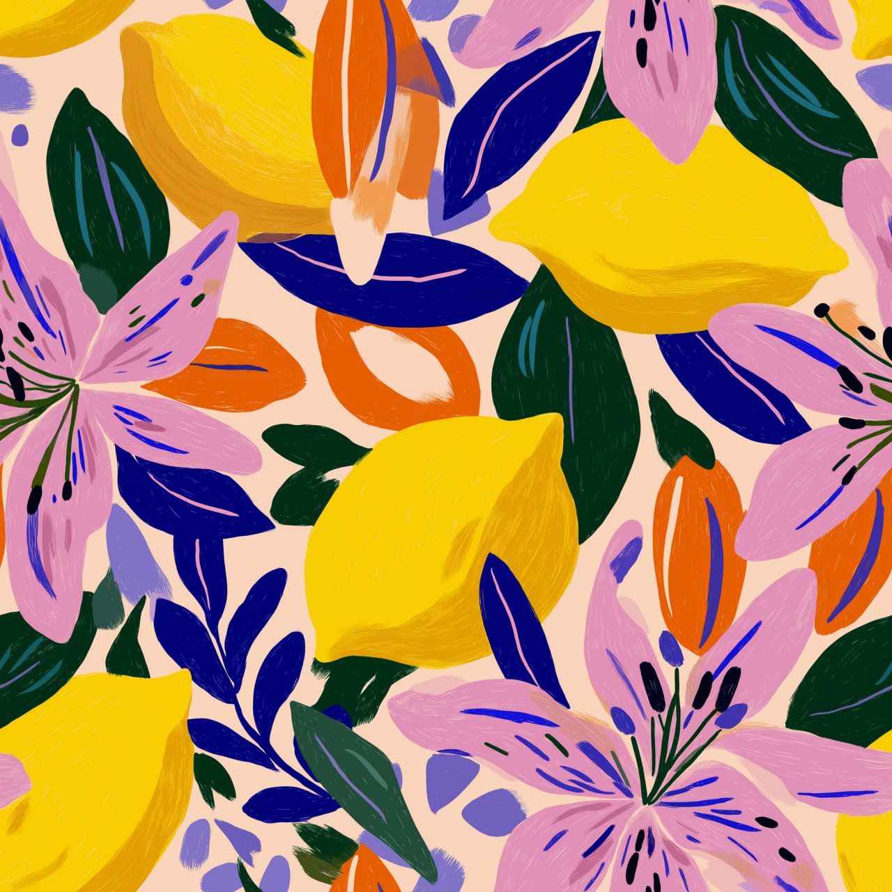 Паттерн: экзотические цветы