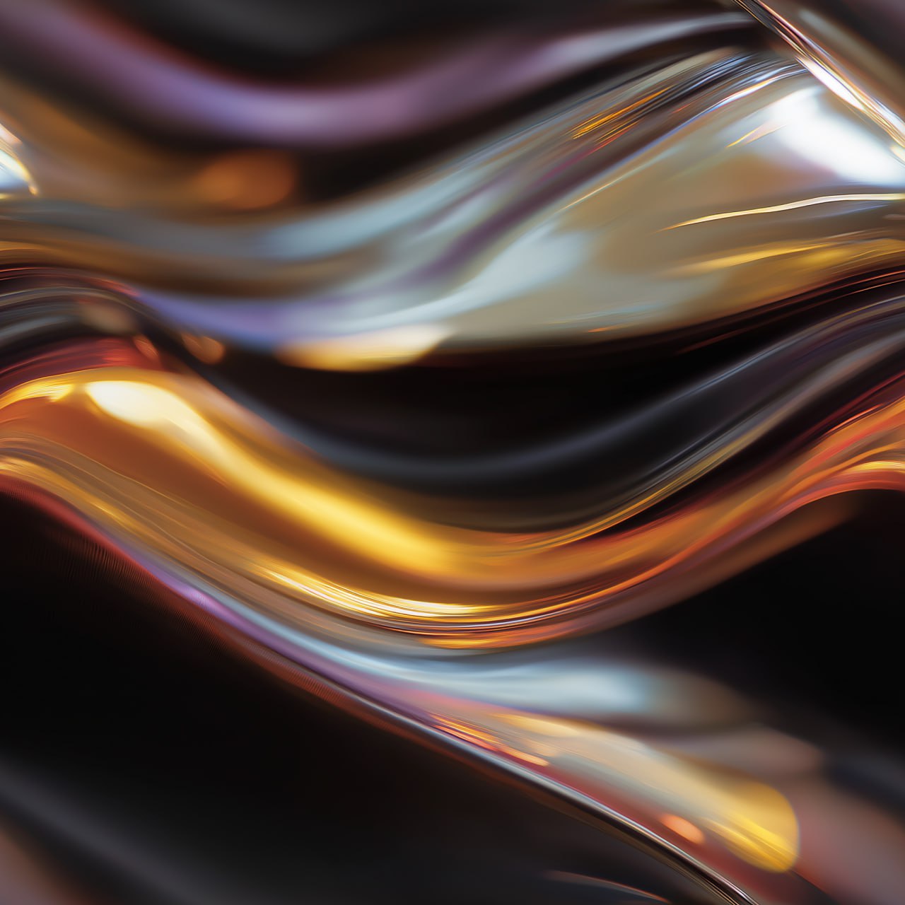 Узор из плавных линий света, преломляющихся в цветных масляных красках,